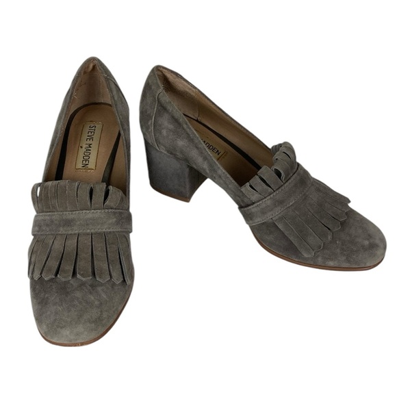 Steve Madden Kate Suede Fringed Loafer Pump Size 6.5 - Picture 1 of 13